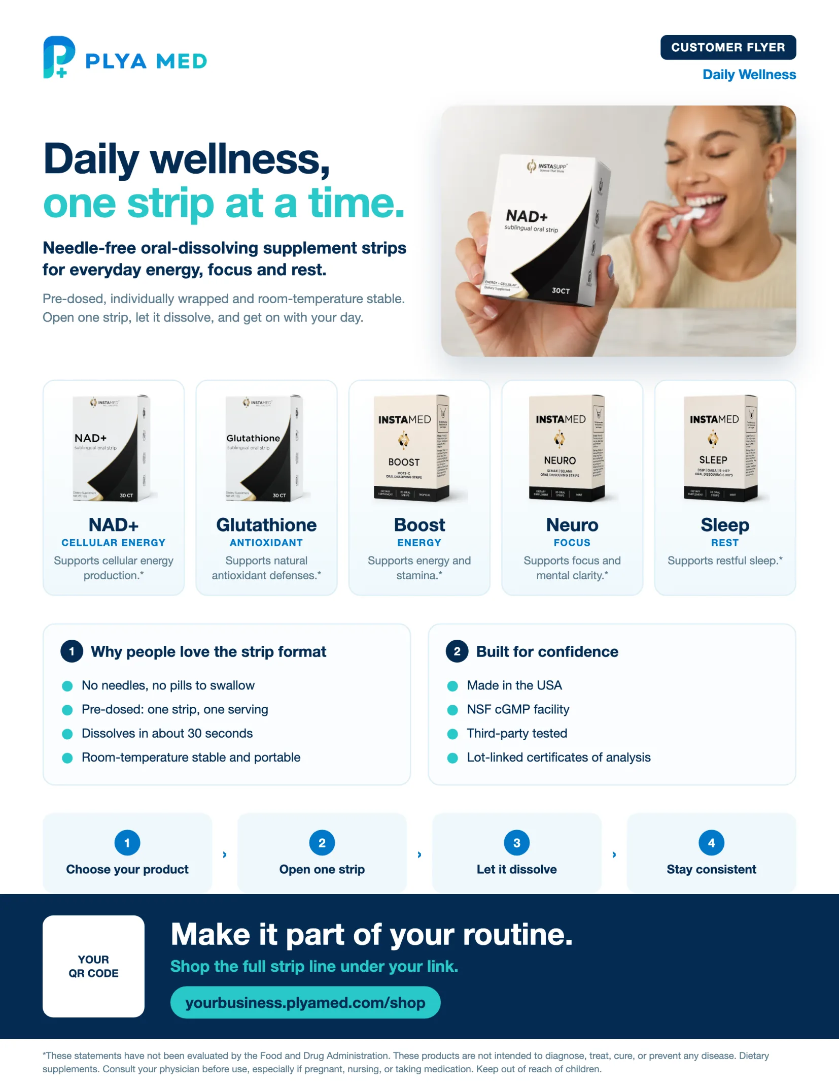 PlyaMed customer flyer — Daily Wellness